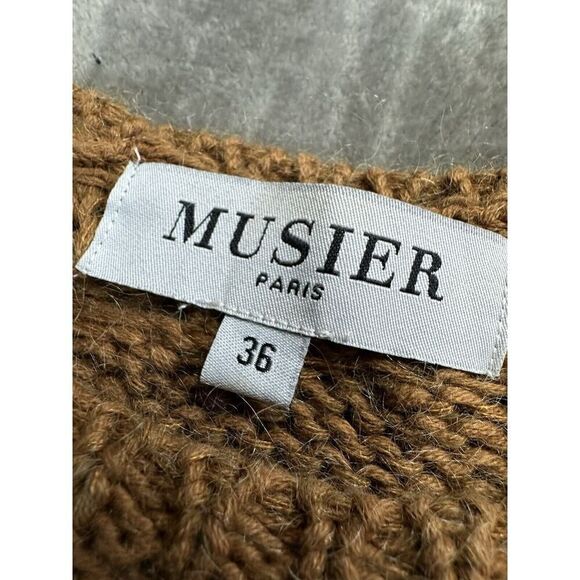 MUSIER Paris Cable Knit Sweater - Tan - Size 36 US 6 - Picture 11 of 13